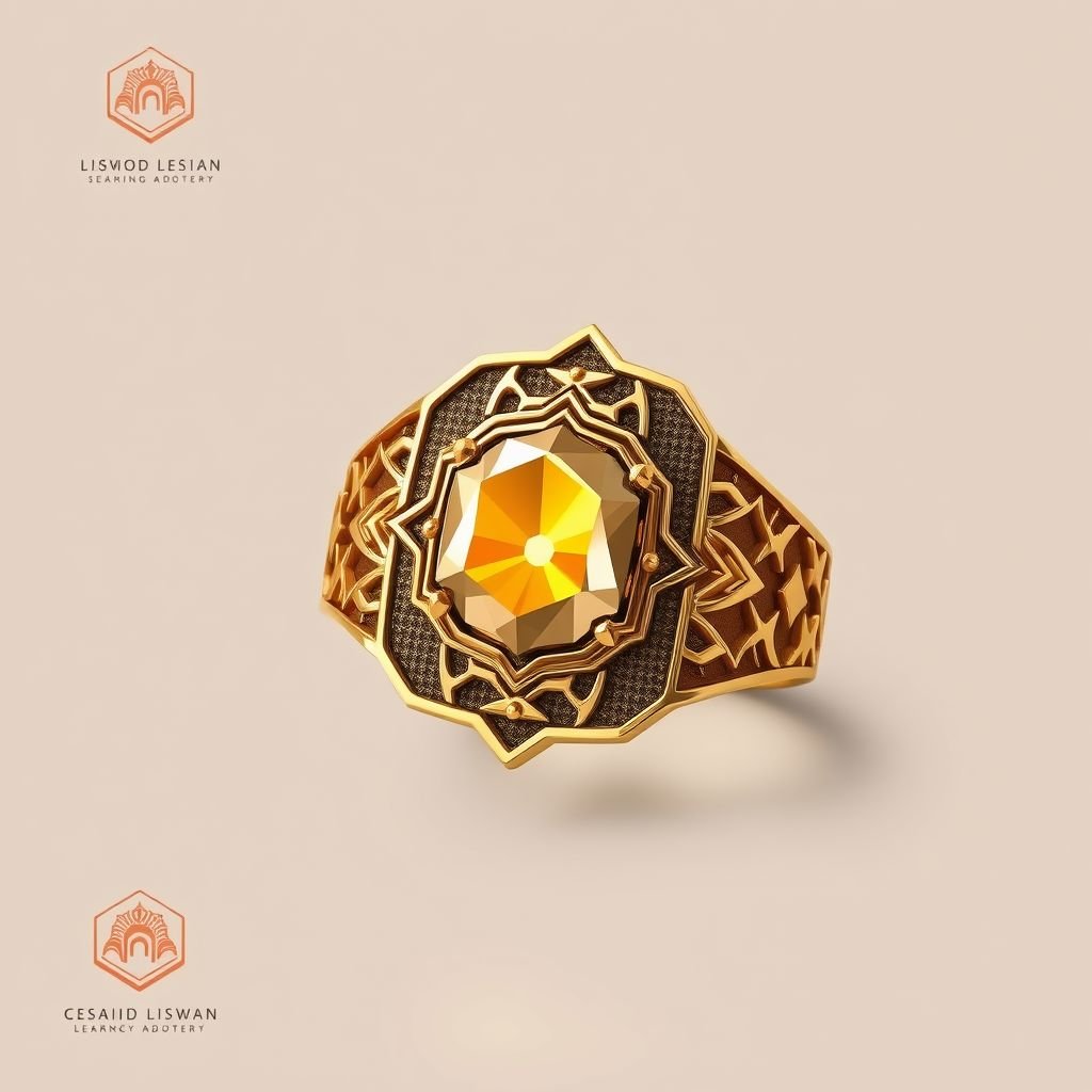 Signet ring inspired by Al Diyriah Saudi Arabia architecture