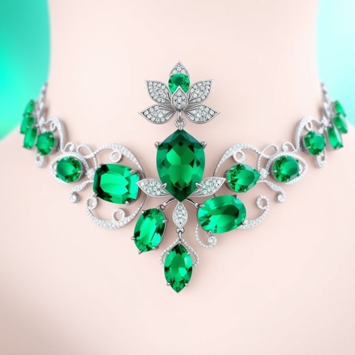 Emerald chocker without any gold showing
