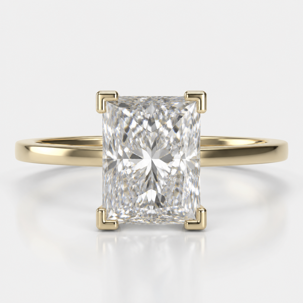 Design me a ring that has a radiant center stone but the prongs are on the corner of the stone like a picture frame. Not a full bezel. Just the corners
photorealistic jewelry design, Design me a ring that has a radiant center stone but the prongs are on the corner of the stone like a picture frame. Not a full bezel. Just the corners , modern style, just the design no text