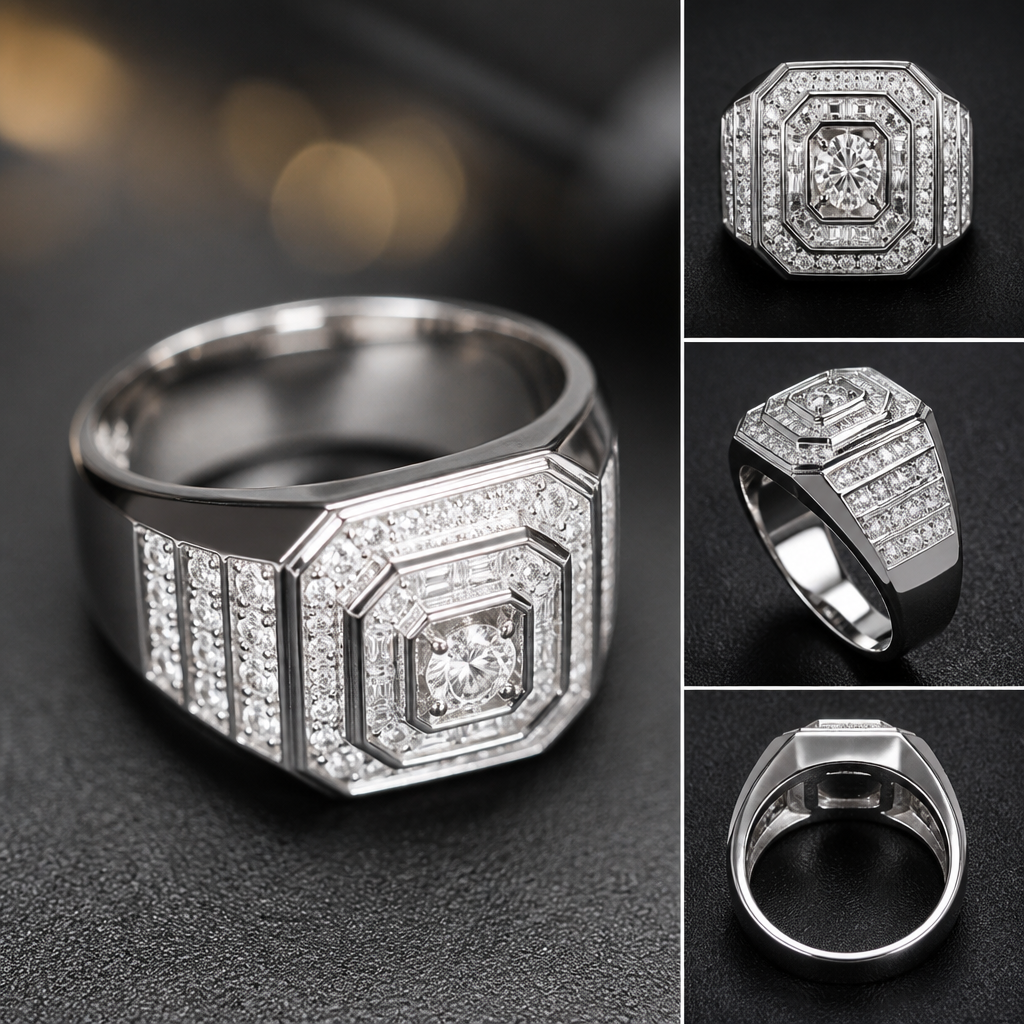 A men's ring. Diamond Watch
photorealistic jewelry design, A men's ring. Diamond Watch, modern style, just the design no text