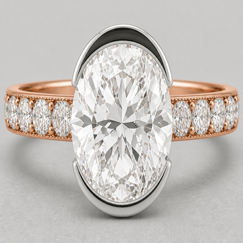oval accent stones
edit the attached jewelry design with these instructions: oval accent stones. keep it photorealistic, just the design no text