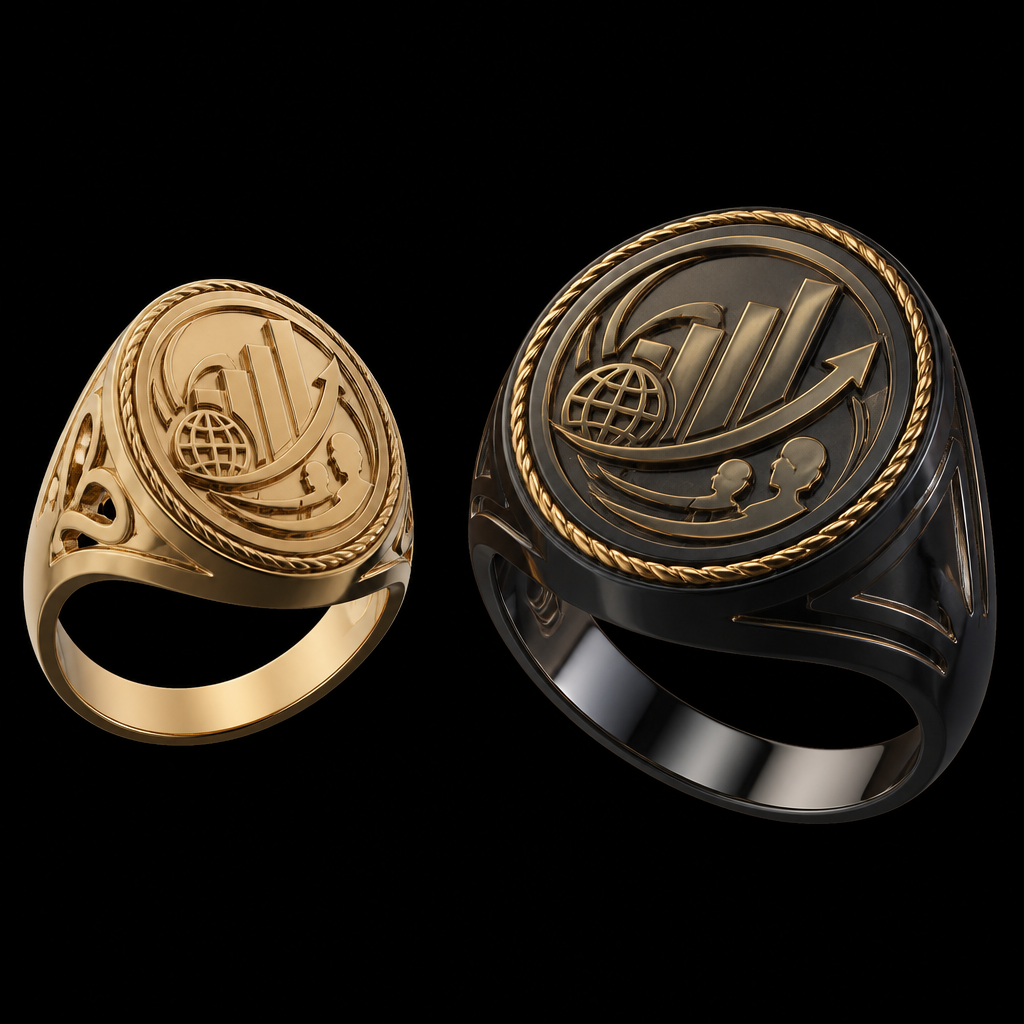 A women's ring. Anillo para graduación de la carrera desarrollo empresarial elegante fino imponente de alta gama y cálida uno para hombres y uno para mujeres y que tengan grabado el nombre de la carrera desarrollo empresarial
photorealistic jewelry design, A women's ring. Anillo para graduación de la carrera desarrollo empresarial elegante fino imponente de alta gama y cálida uno para hombres y uno para mujeres y que tengan grabado el nombre de la carrera desarrollo empresarial, modern style, just the design no text