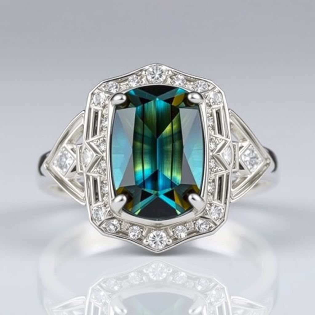 Art deco labrodite ring