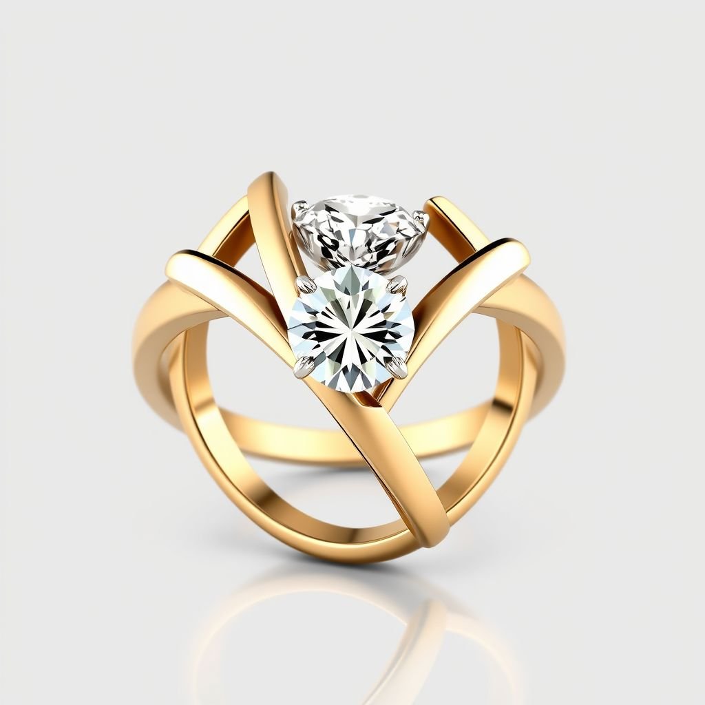 Make a ring Letters M and V should hold the diamond