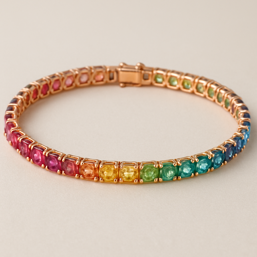 Colorful spinels bracelet 