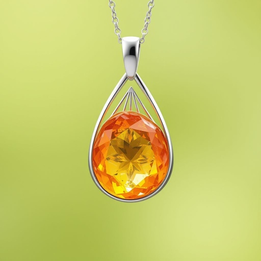 Create a pendant with raw natural gemstone pendant shall look like sun rising. Using minimal silver 