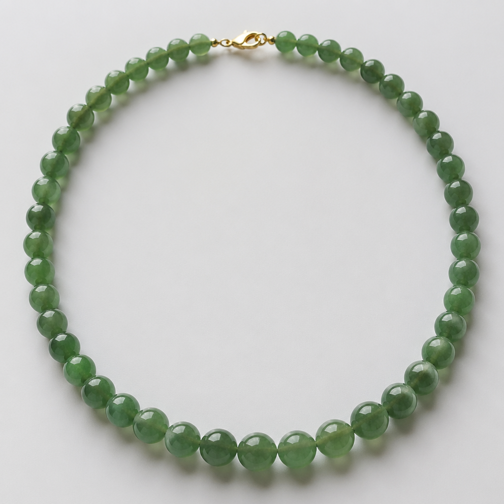 Jade bead necklace
photorealistic jewelry design, Jade bead necklace, minimalist style, just the design no text
