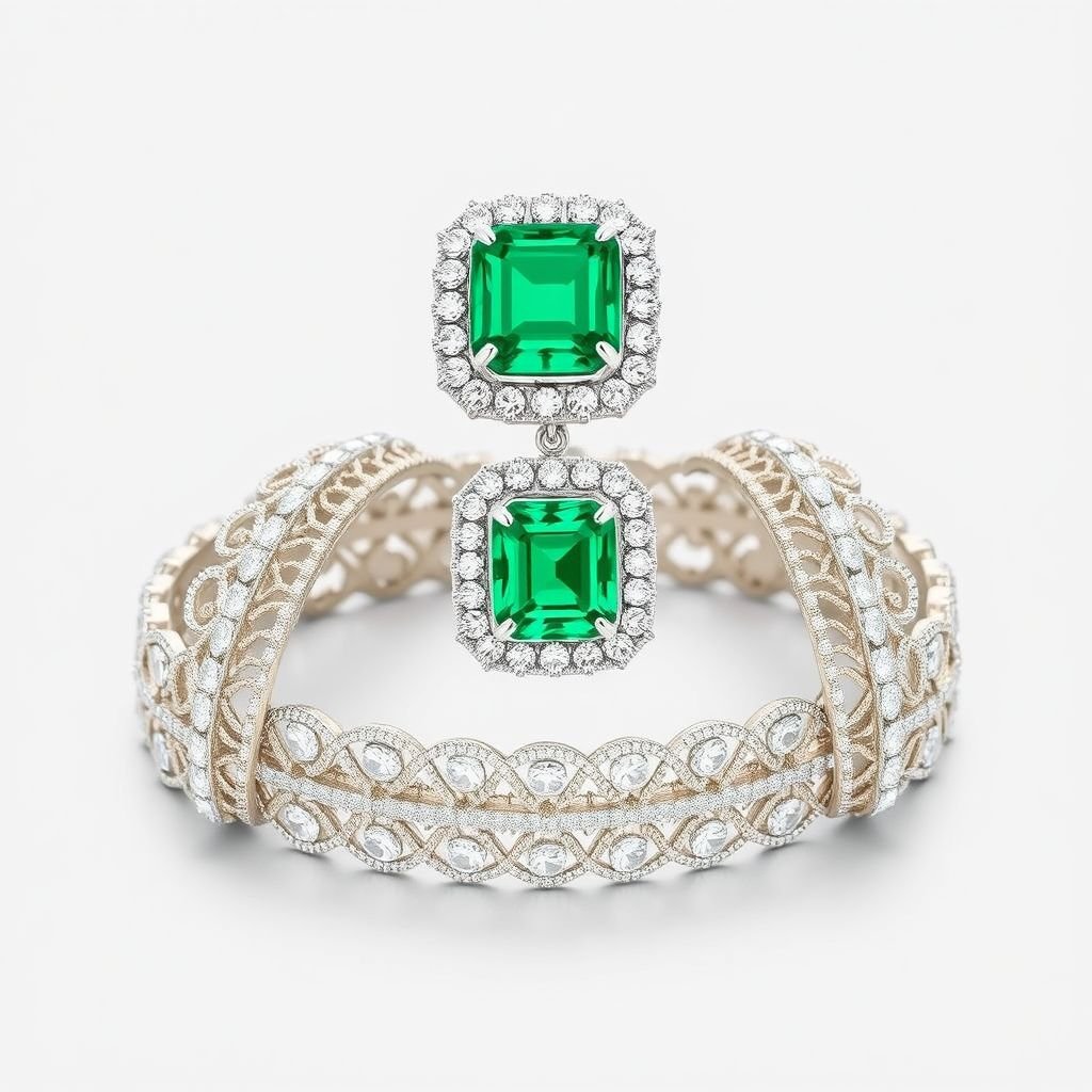 A emerald cushion cut, with VVS and 50 carat bracelets