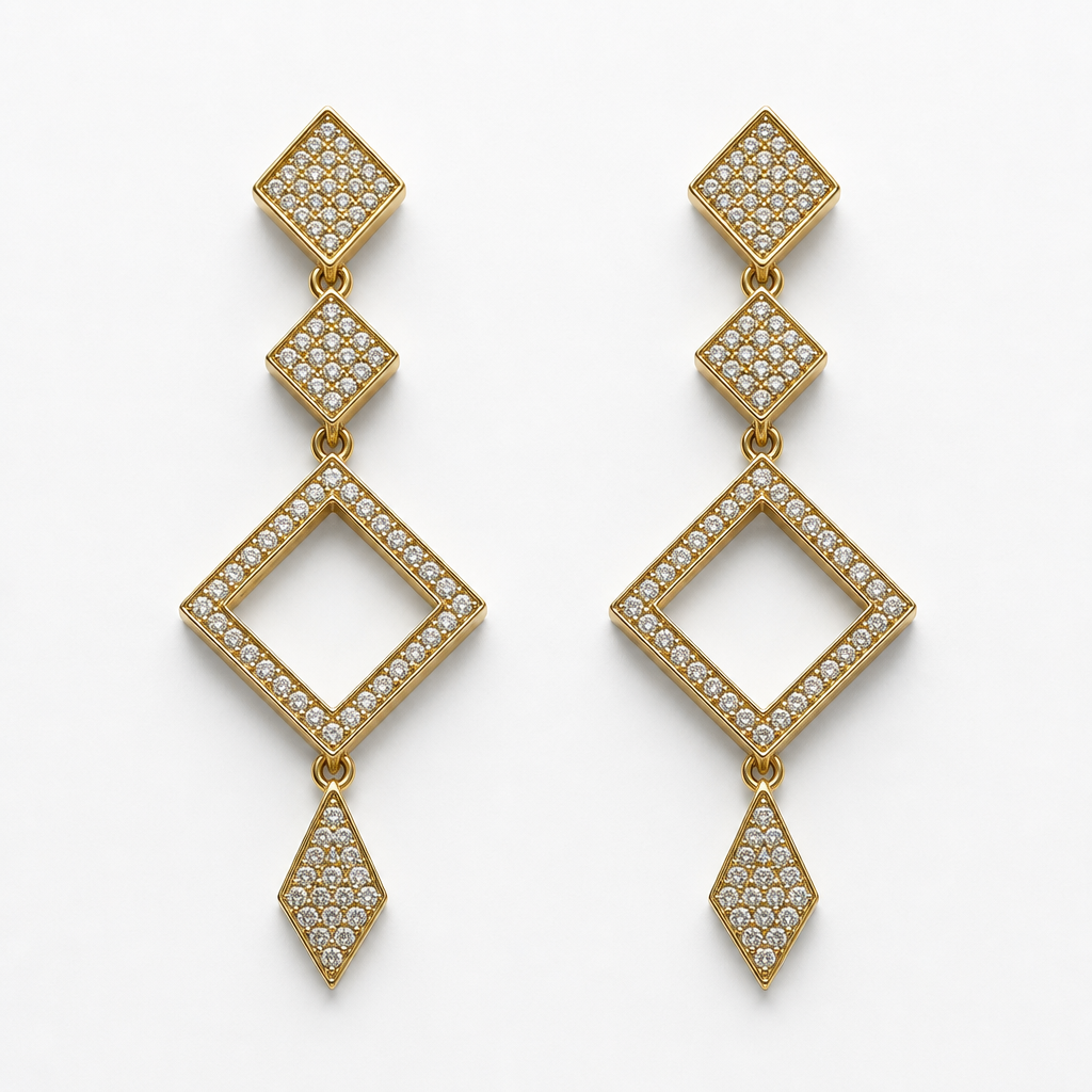 Earrings with sores
photorealistic jewelry design, Earrings with sores , geometric style, just the design no text