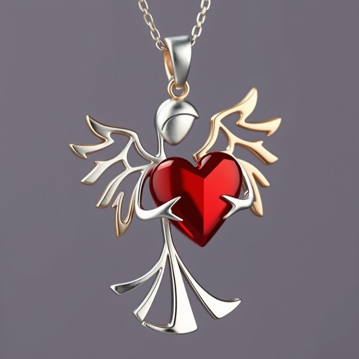 Angel with red heart