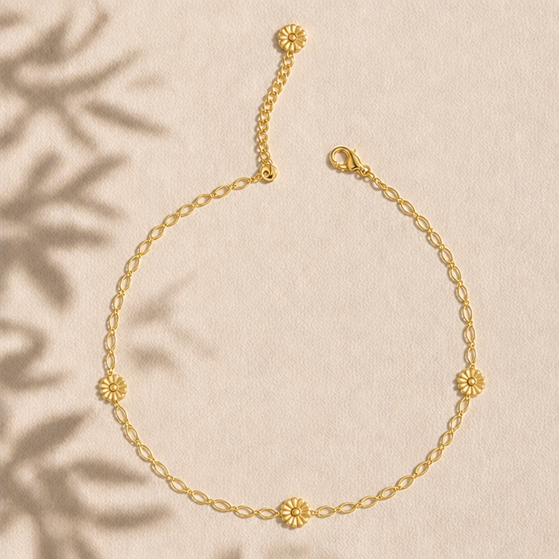 make chain petal links and remove half the flowers
edit the attached jewelry design with these instructions: make chain petal links and remove half the flowers. keep it photorealistic, just the design no text