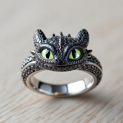 Make a silver ring with toothless of Hoe to train your dragon