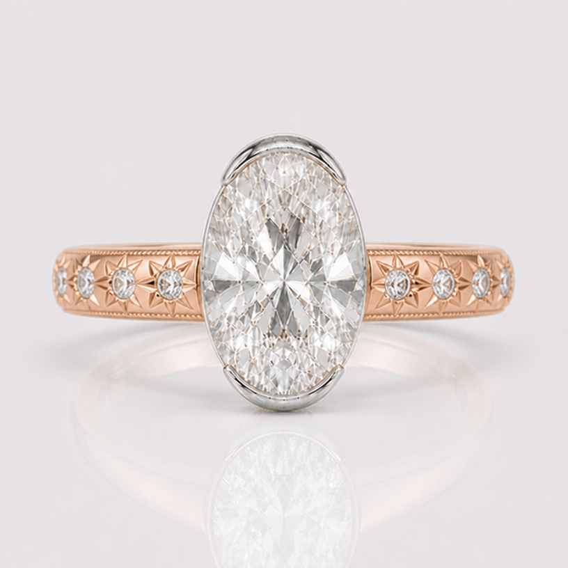 engraved starbucks with round stones on the band
edit the attached jewelry design with these instructions: engraved starbucks with round stones on the band. keep it photorealistic, just the design no text