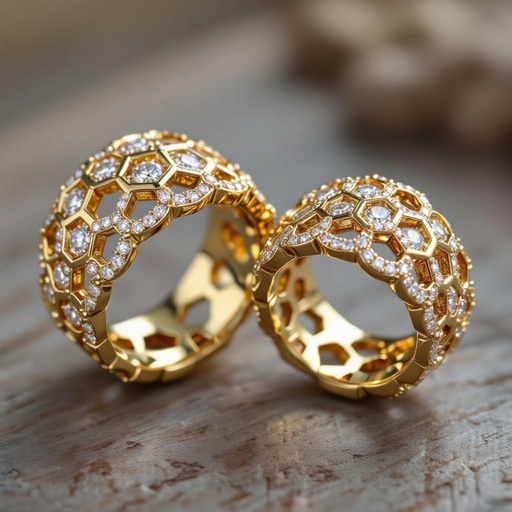 Honeycomb figurative  rings 