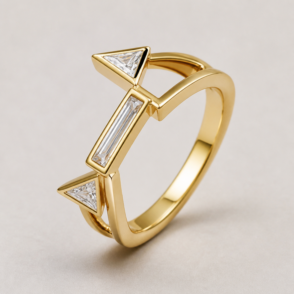 A geometric women's ring
photorealistic jewelry design, A geometric women's ring, geometric style, just the design no text