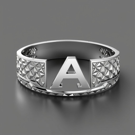 Bracelet for men letter double A in white gold