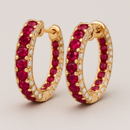 Ruby earrings with Diamond 