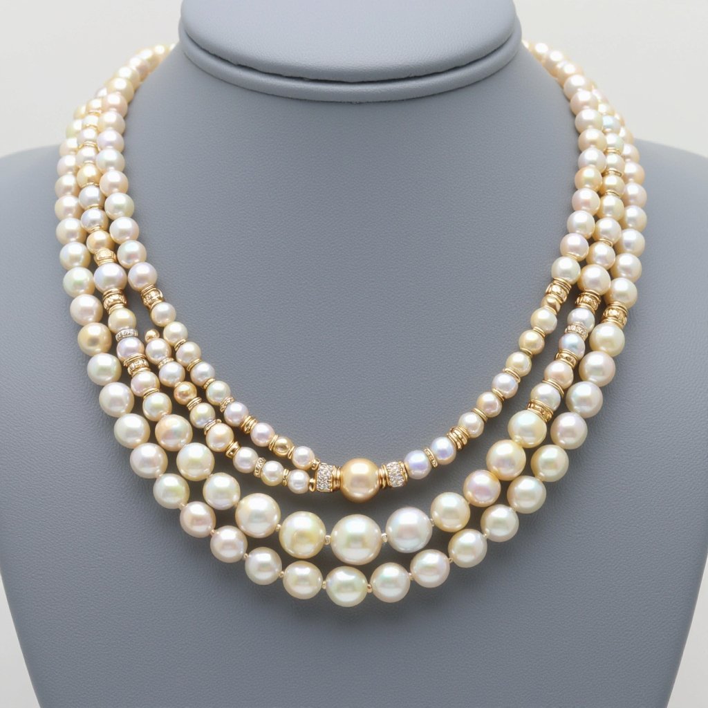 Necklace  pearl  and jwel