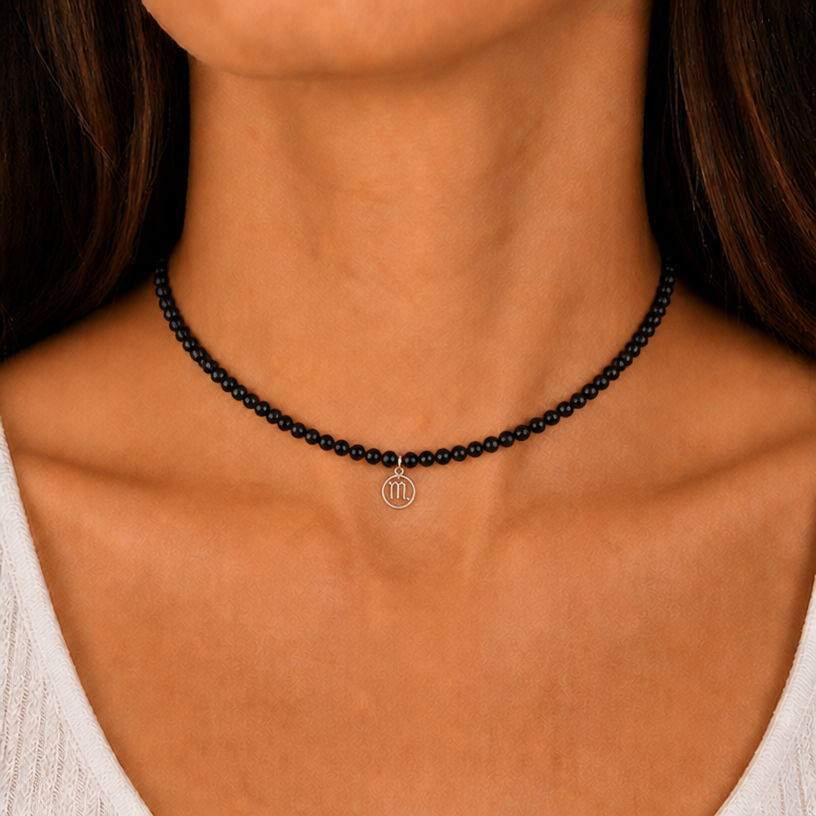 black tourmaline beads size is 2mm on this photo. change it so it's Little bit bigger (3mm)
edit the attached jewelry design with these instructions: black tourmaline beads size is 2mm on this photo. change it so it's Little bit bigger (3mm). keep it photorealistic, just the design no text