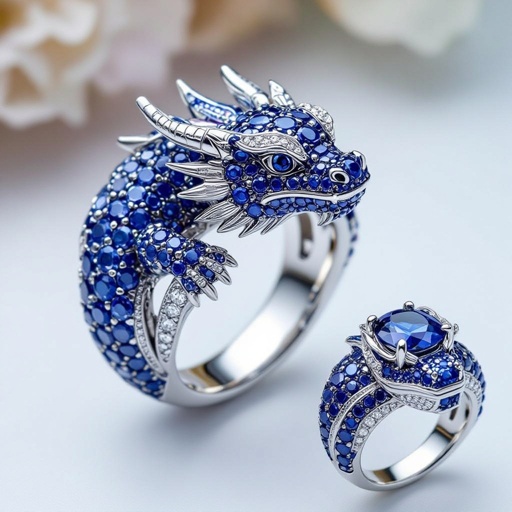 Sapphire dragon ring