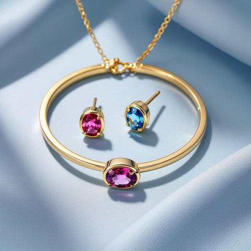 Necklace ,earring and ring design with colorful spinel 