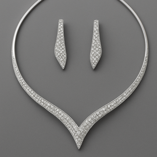 Sleek Necklace with earrings 