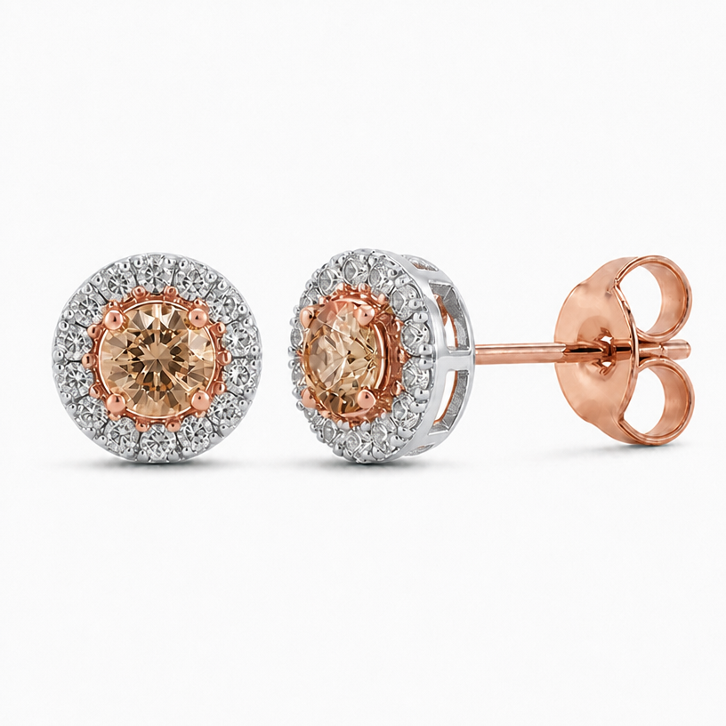 Make the gold two tone: white and rose
edit the attached jewelry design with these instructions: Make the gold two tone: white and rose. keep it photorealistic, just the design no text