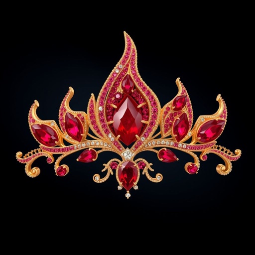 Flame type ruby hair pin