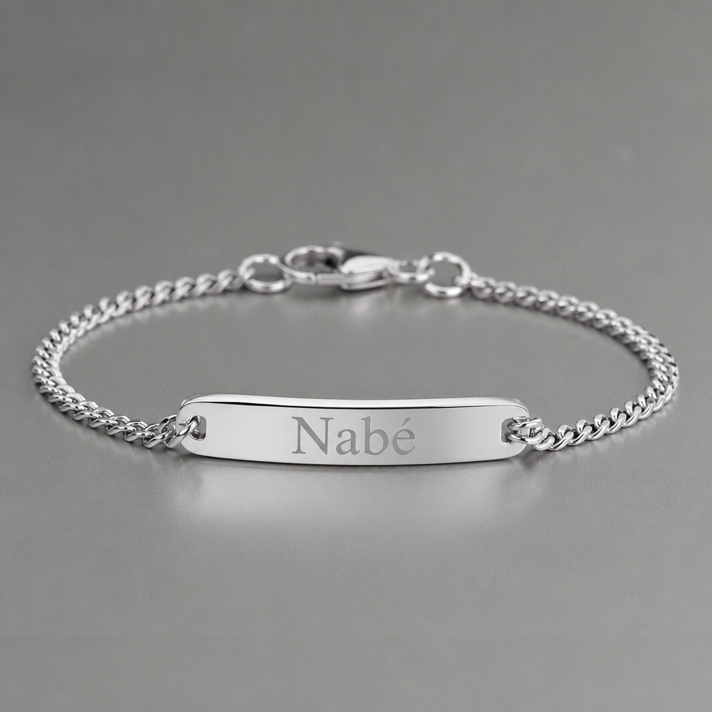 Un bracelet en argent avec le nom Nabé c’est pour mon gars mais ne met pas le de symbole juste le nom Nabé
photorealistic jewelry design, Un bracelet en argent avec le nom Nabé c’est pour mon gars mais ne met pas le de symbole juste le nom Nabé , just the design no text
