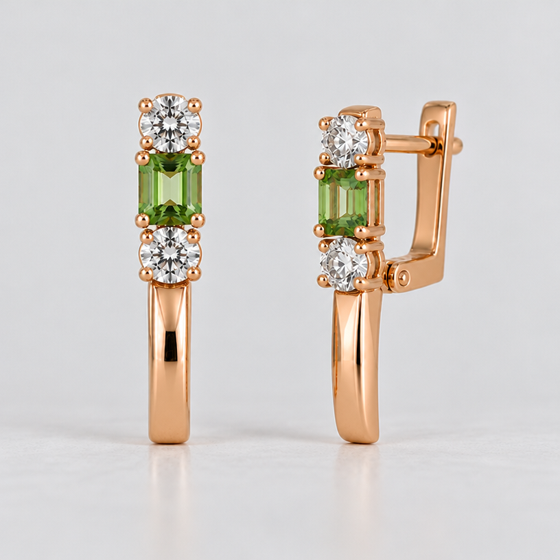 Move stones up to the top of the earring
edit the attached jewelry design with these instructions: Move stones up to the top of the earring. keep it photorealistic, just the design no text