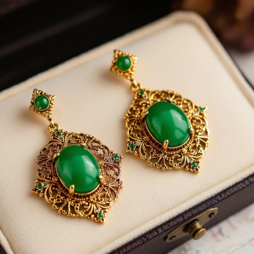 Statement earrings green