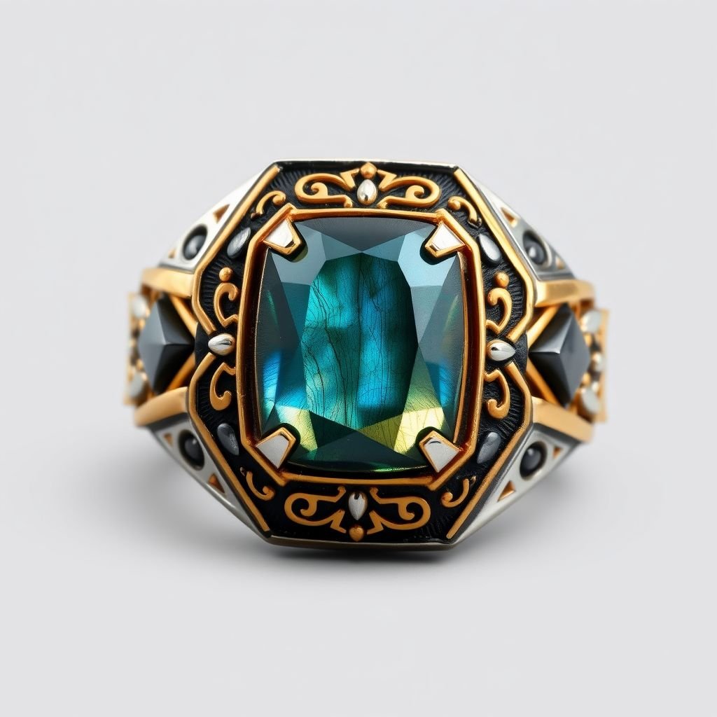 Sporty labrodite ring