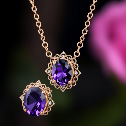 A 20 carat purple amethyst oval- cut, with VS clarity necklace