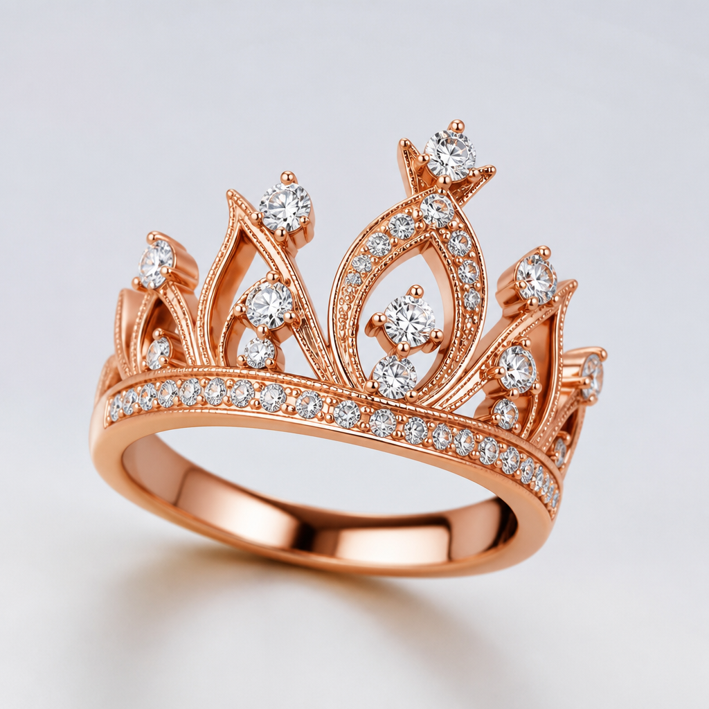 A women's ring. cincin berlian, mahkota