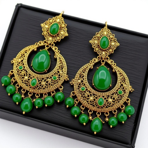 Statement earrings green
