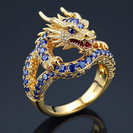 Sapphire dragon ring