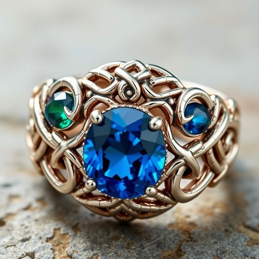 15 carat Arabian blue and green Nanette cut sapphire gemstones and Fl lF clarity multi ring