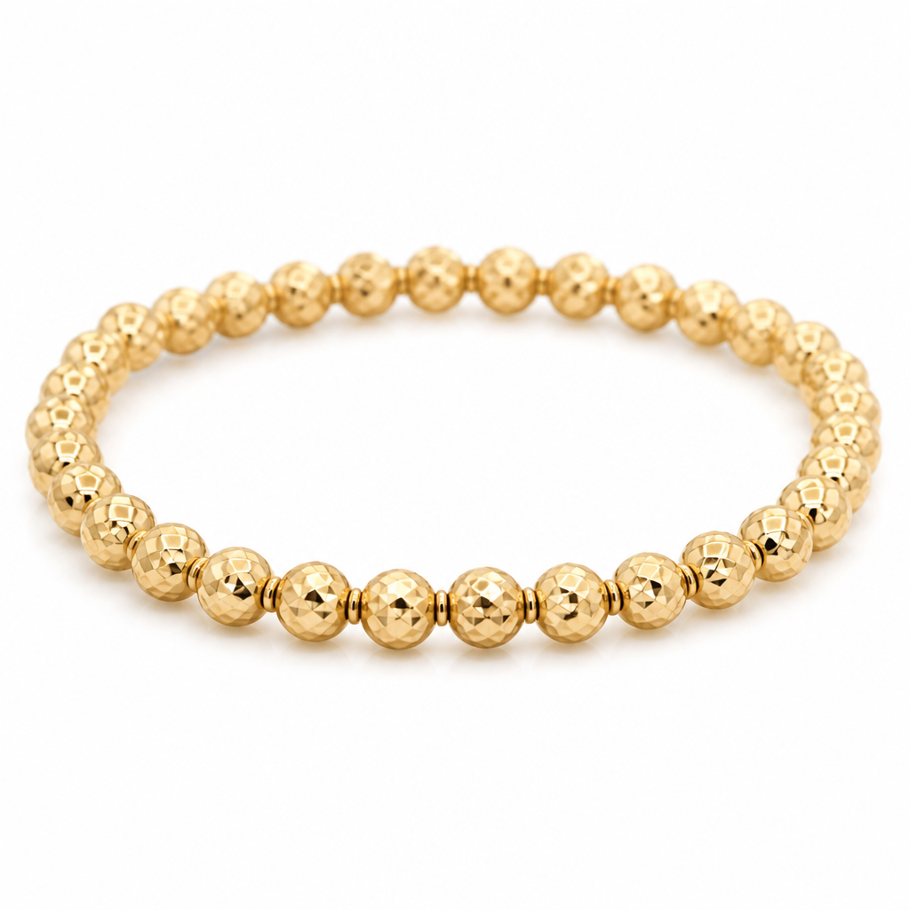 A women's ring. es una pulsera de balines diamantados de oro 18k los tamaños de los balines son tipo 8
photorealistic jewelry design, A women's ring. es una pulsera de balines diamantados de oro 18k los tamaños de los balines son tipo 8, modern style, just the design no text
