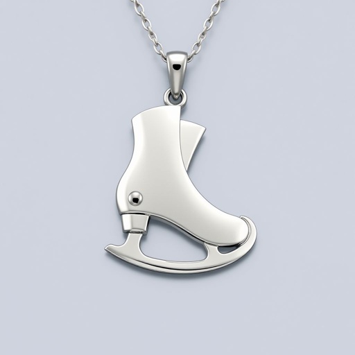 Pendant silver with stylized ice figure skating skates. Remove boots and leave only lowest part of skates. Add turquoise