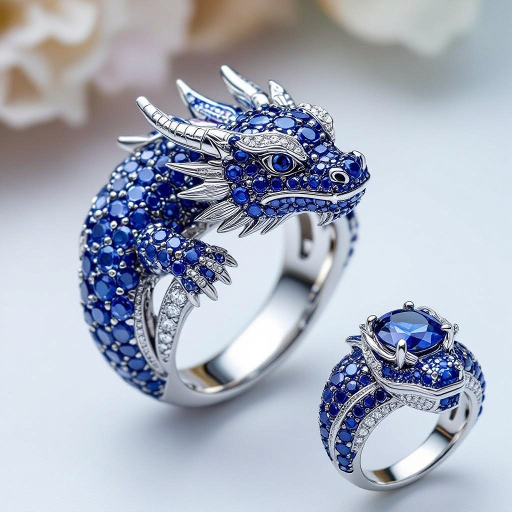 Sapphire dragon ring
