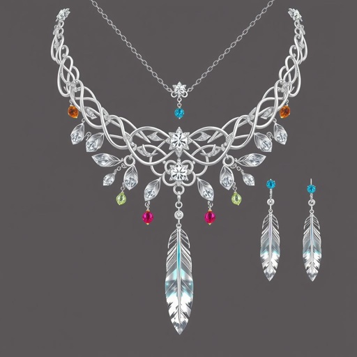 Boho sterling silver jewelry set with only gorgeous transparent diamonds.