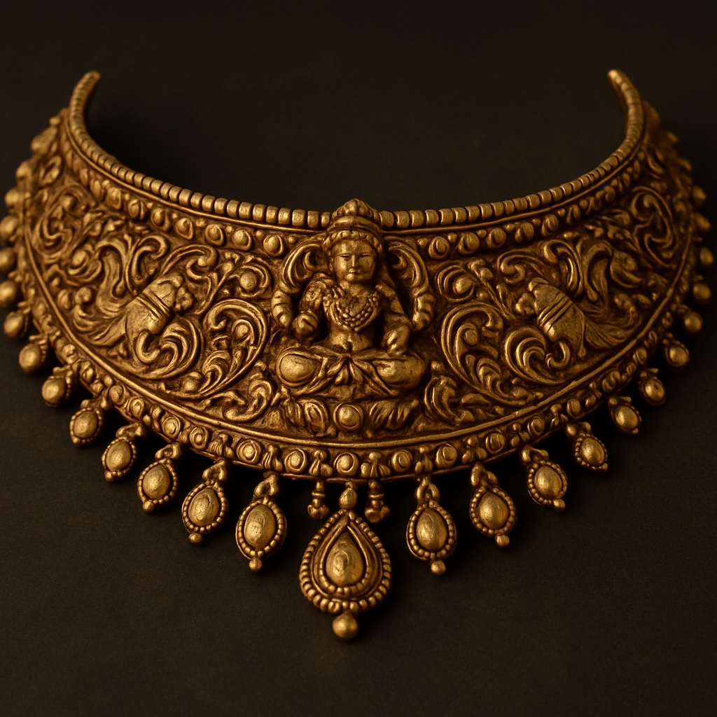 Temple choker antique gold 
