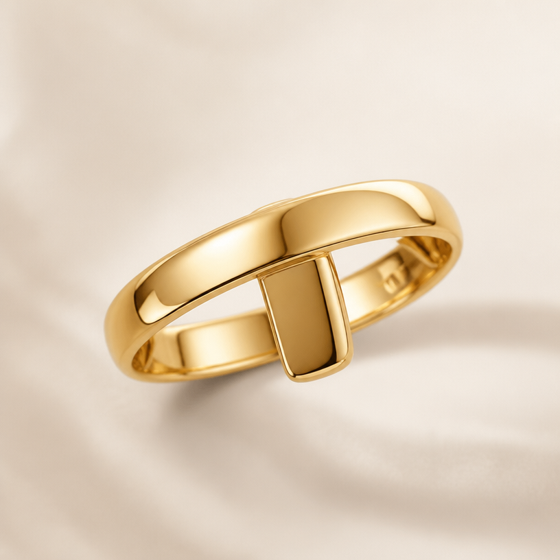 A modern women's ring made of gold
using the attached image as a visual reference, create A modern women's ring made of gold. photorealistic, just the design no text