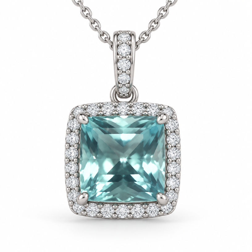 A women's pendant made of white gold. with diamond accents basket
using the attached image as a visual reference, create A women's pendant made of white gold. with diamond accents basket. photorealistic, just the design no text