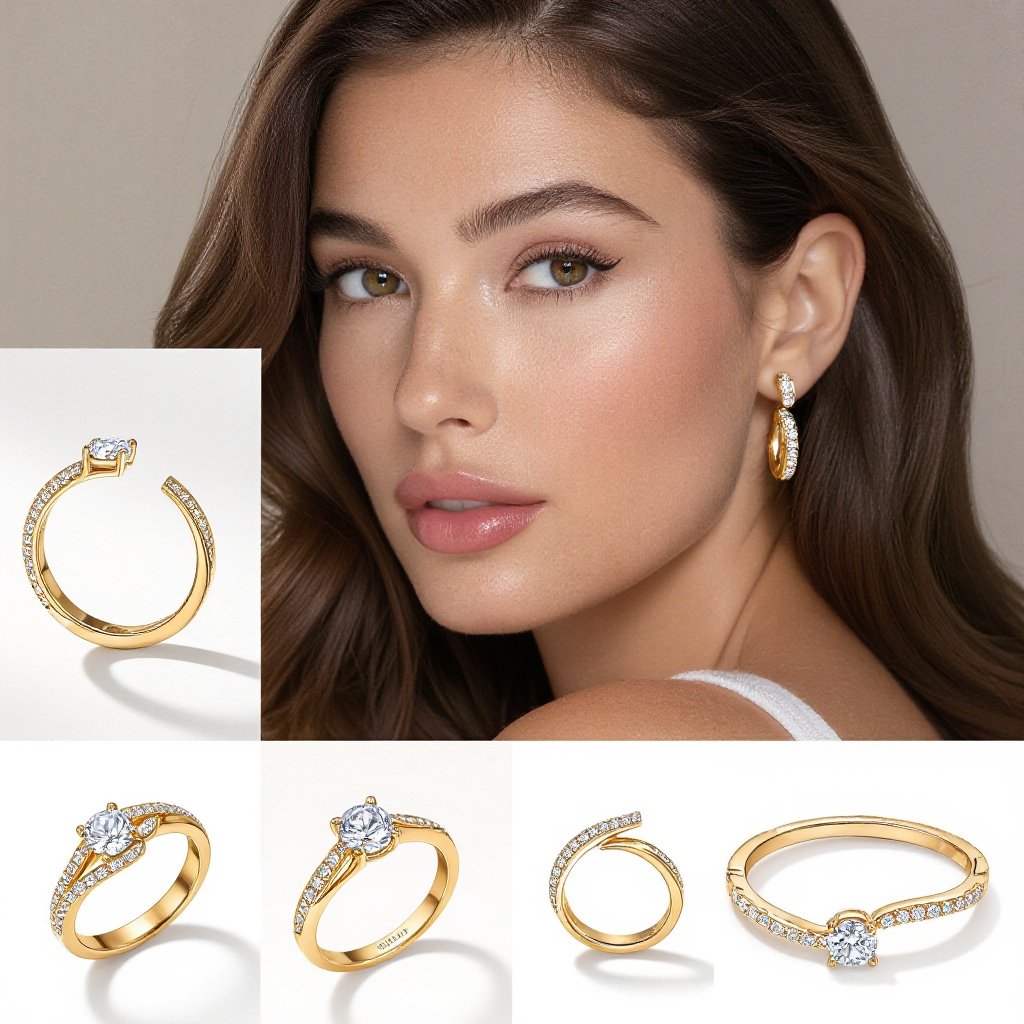 Bijoux innovants et haut de gamme, alliant élégance et modernité, avec des lignes raffinées et l’insertion subtile de pierres précieuses pour un rendu luxueux et unique.