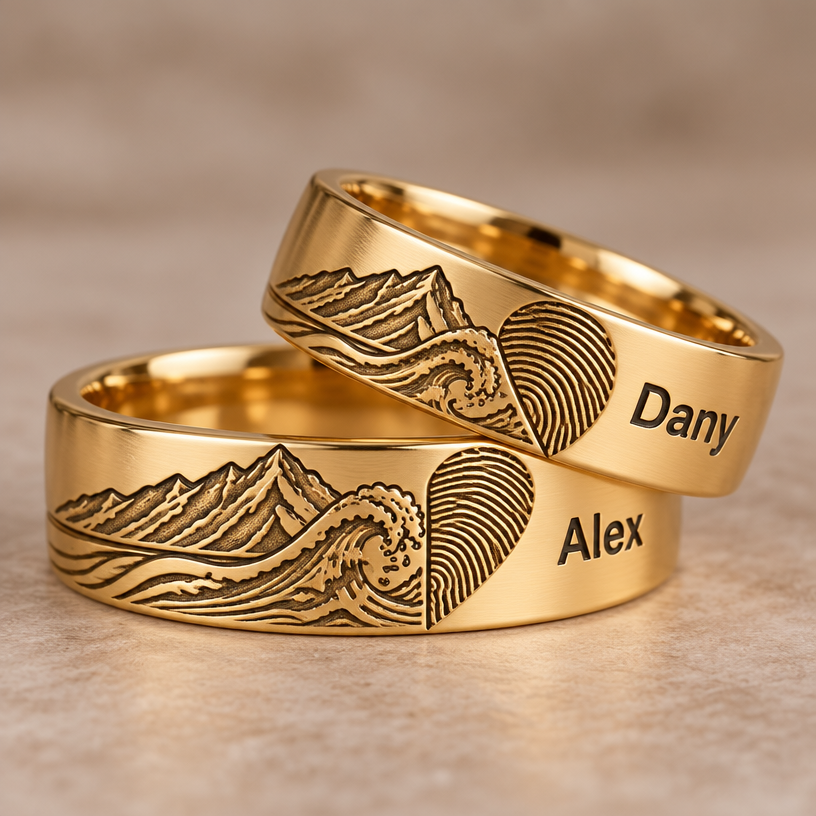 A women's ring. en cuenta todo lo que está anotado blancos señalado con los flechas
otra muestra por favor pero hasta ahora que la huella digital humana esté en las dos argollas
quiero que que tal cual como la anterior pero sí las huellas que en una que es la mitad de la otra
que le quite lo que está arriba de la ola
y le añadas después de la huella digital en uno le pones un nombre Dany y el otro Alex letra imprenta gruesa
sí pero déjalos como estaban en el anterior solo añádele los nombres
necesitamos que hagas el cambio de que la huella digital del dedo echa en el corazón y la mitad de la huella en una argolla y la otra en la otra argolla haciendo corazón cuando se unan
el cambio que el corazón quede de lado está en una argolla y mitad esperemos que la huella quede a la mitad en diagonal en las dos argollas
using the attached image as a visual reference, create A women's ring. en cuenta todo lo que está anotado blancos señalado con los flechas
otra muestra por favor pero hasta ahora que la huella digital humana esté en las dos argollas
quiero que que tal cual como la anterior pero sí las huellas que en una que es la mitad de la otra
que le quite lo que está arriba de la ola
y le añadas después de la huella digital en uno le pones un nombre Dany y el otro Alex letra imprenta gruesa
sí pero déjalos como estaban en el anterior solo añádele los nombres
necesitamos que hagas el cambio de que la huella digital del dedo echa en el corazón y la mitad de la huella en una argolla y la otra en la otra argolla haciendo corazón cuando se unan
el cambio que el corazón quede de lado está en una argolla y mitad esperemos que la huella quede a la mitad en diagonal en las dos argollas. photorealistic, just the design no text