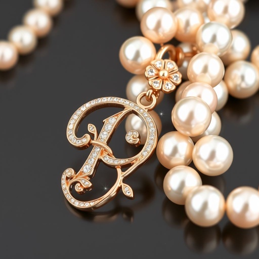 Pearl necklace with letter P