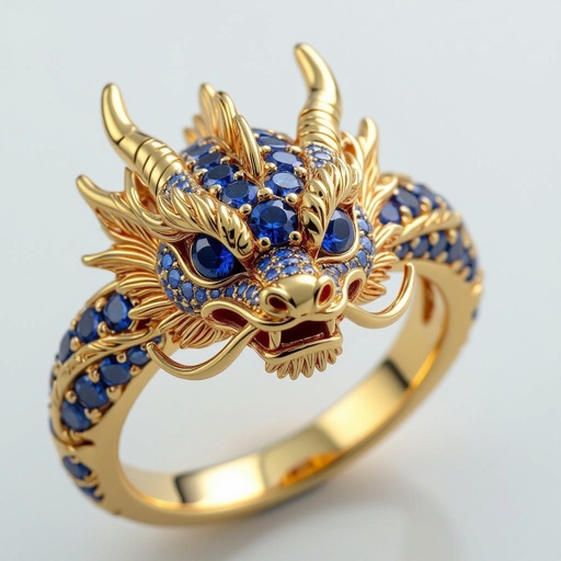 Sapphire dragon ring