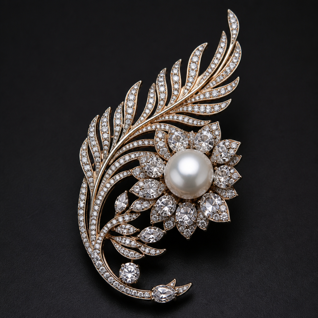 A luxury women's brooch
photorealistic jewelry design, A luxury women's brooch, luxury style, just the design no text