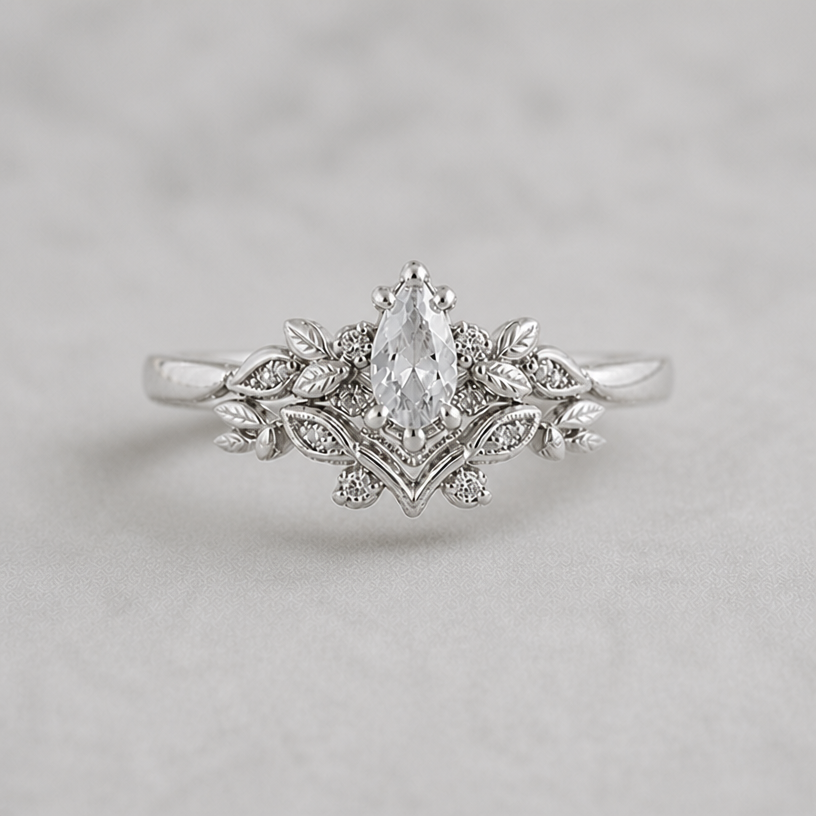 Only keep the upper ring
edit the attached jewelry design with these instructions: Only keep the upper ring. keep it photorealistic, just the design no text